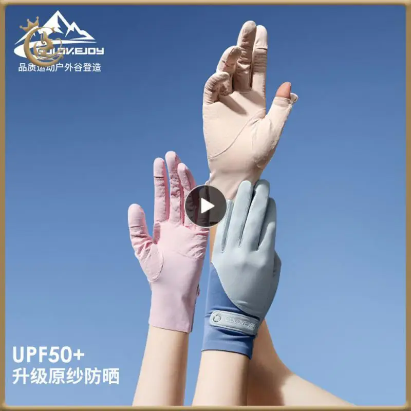 

Thin Bowknot Wristband Ice Silk Gloves No Pilling Ventilate Girl Anime Arm Sleeves Ice Silk Half Finger Fitness Anti-sunburn