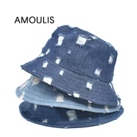 amoulis cotton bucket hats for women and men summer fashion fishermans hat casual sun protection beach caps solid sun hat unisex