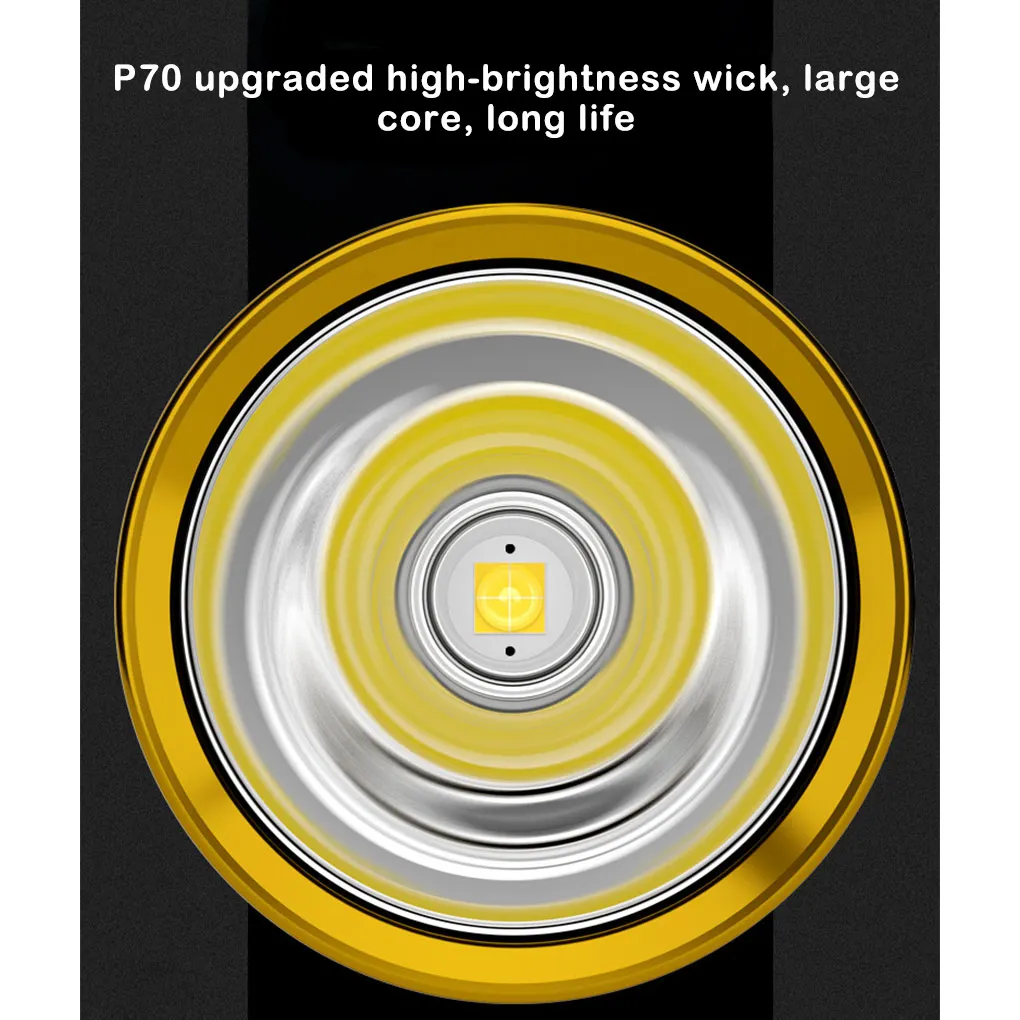 

Rechargeable Flashlight with Handle Torch Outdoor Light Camping Backpacking