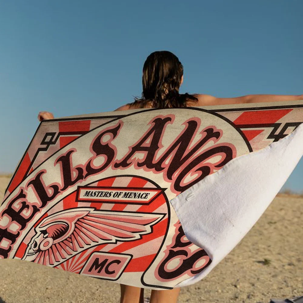 Быстросохнущее Пляжное Полотенце Из Микрофибры С Логотипом H-Hell-Angel