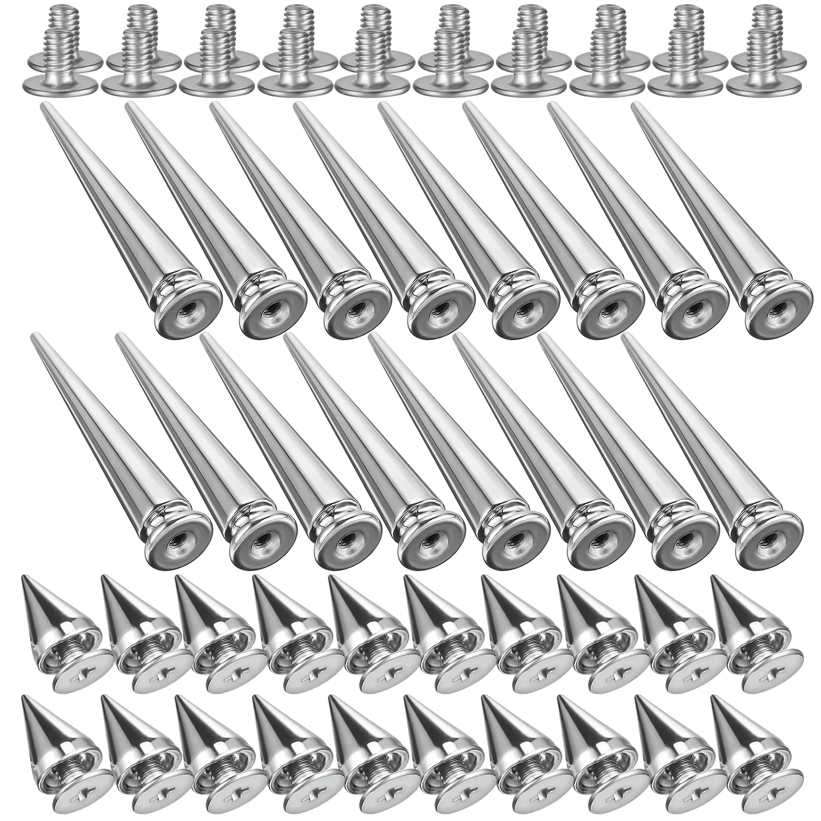 

40 Pcs Rivets Metal Studs Spike Charms Spikes Accessories Craft Belt Clothes Cone