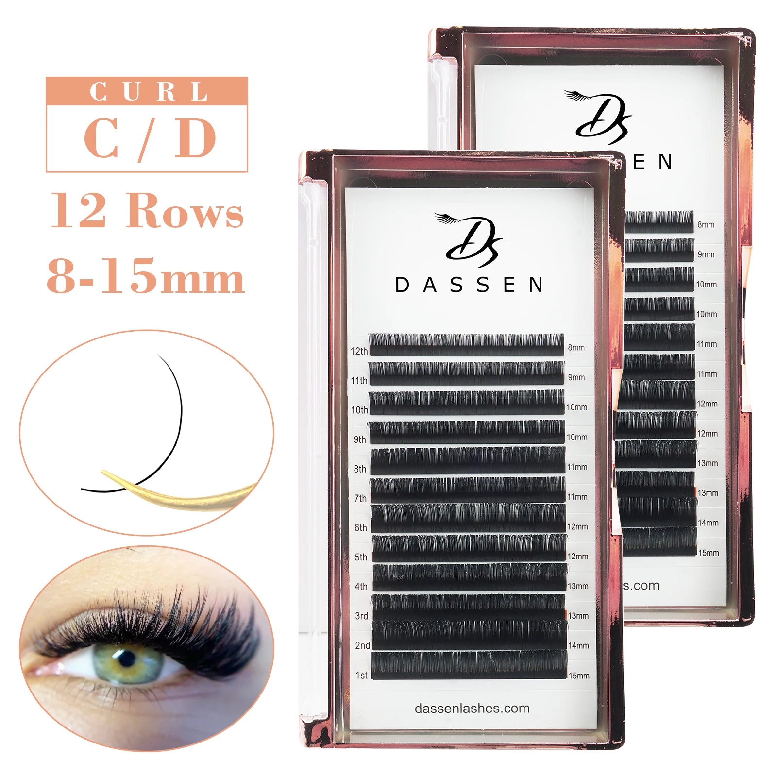 

Dassen Matt black Russian Mix Individual Eyelashes For Extension Natural Soft Faux Cils Handmade Korea Silk Mink Lash Supplies