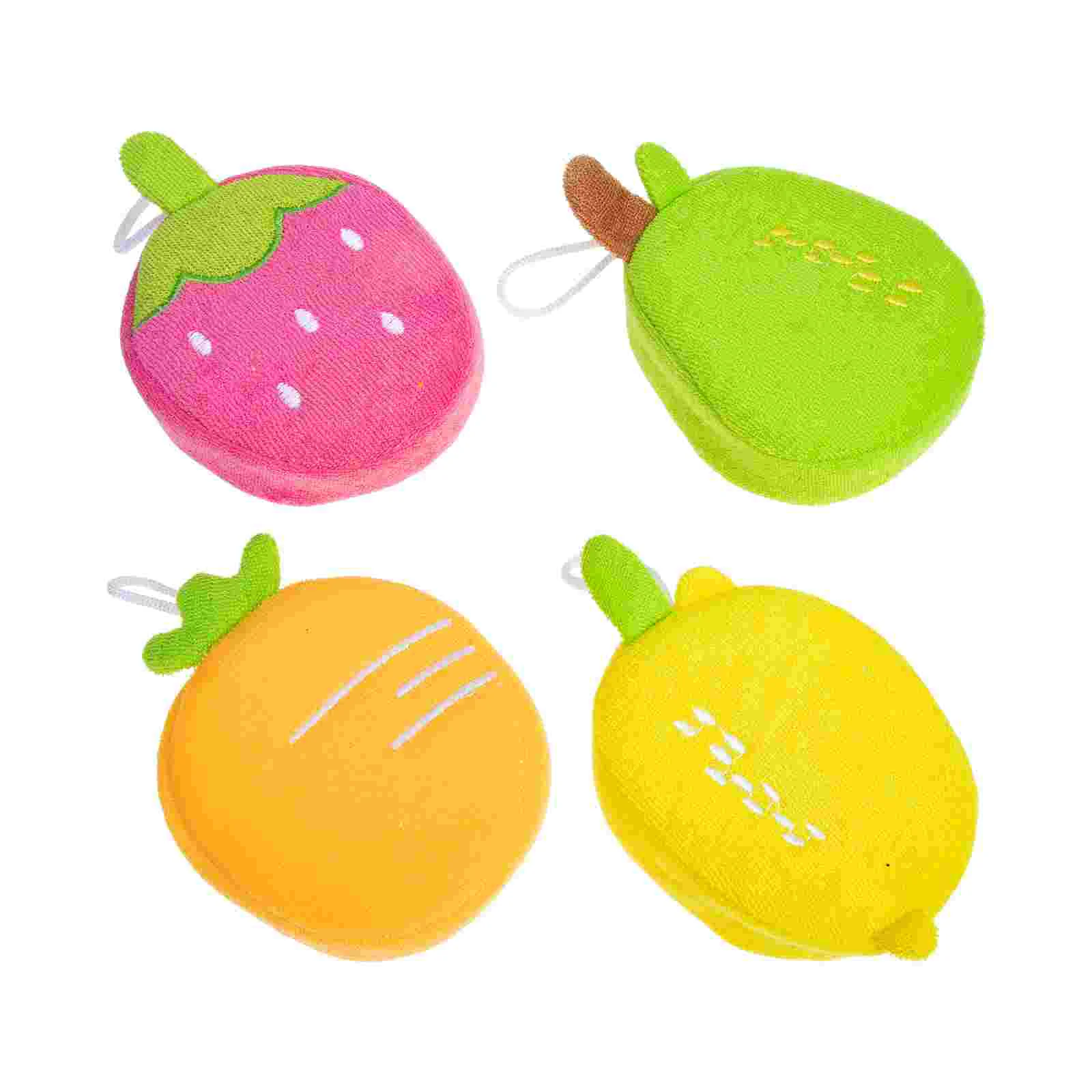 

4 шт., мягкие губки для мытья тела, с фруктами