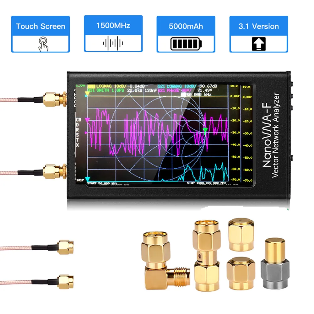 

Новинка, 3,5-дюймовый аккумулятор NanoVNA 4,3 мАч, векторная сеть NanoVNA-F, VHF, UHF, IPS, версия V3.1, анализатор антенны