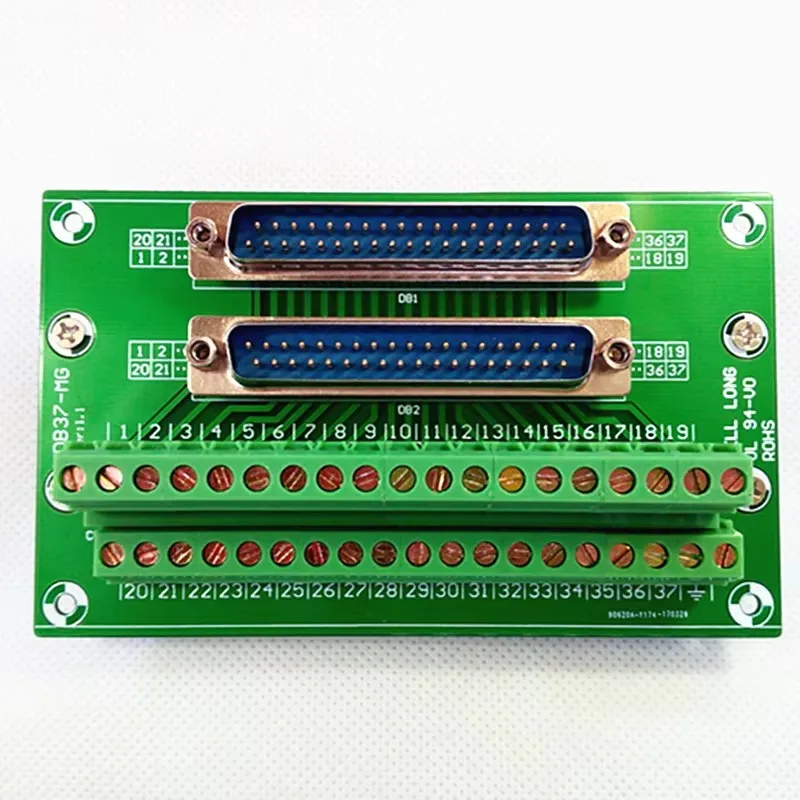 Коммутационная плата D-SUB DB37 клеммная колодка с двойным штекерным разъемом