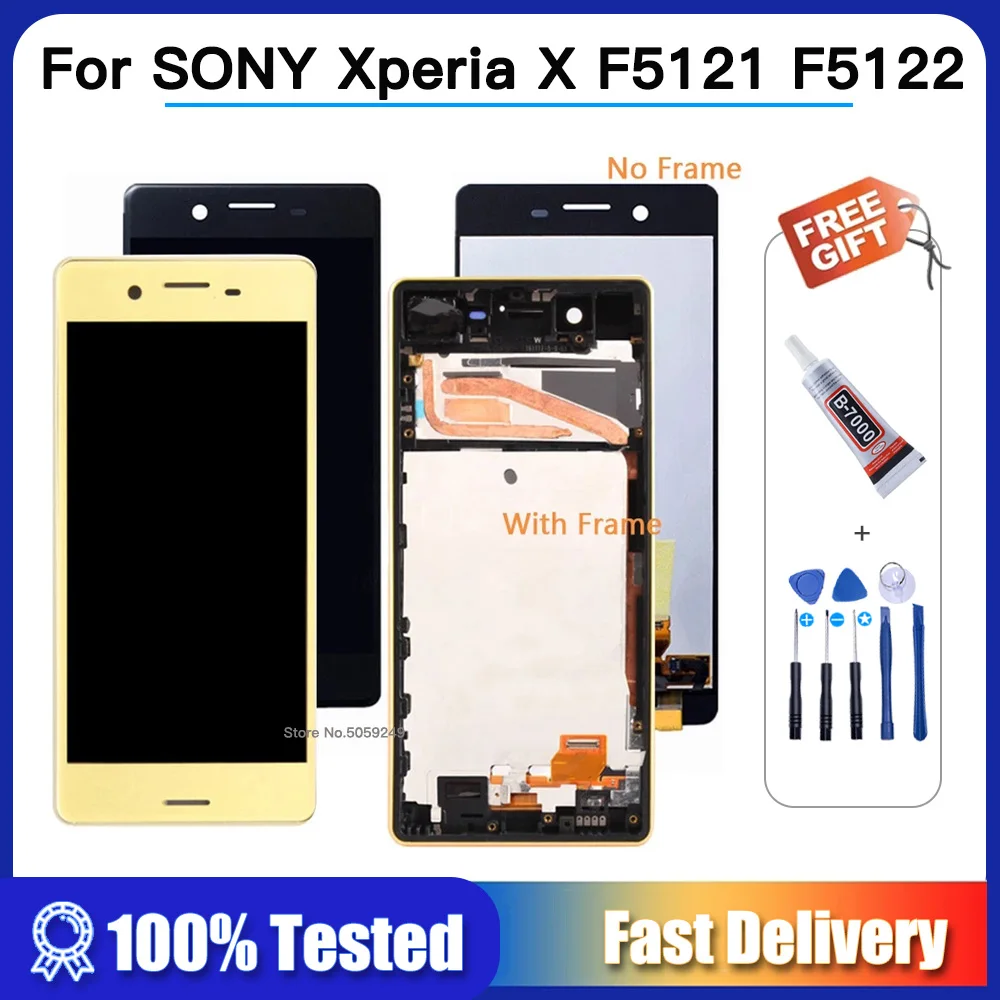 ЖК-дисплей 5,0 дюйма для SONY Xperia X F5121, F5122, ЖК-дисплей с сенсорным экраном и дигитайзером в сборе, сменная рамка для SONY X LCD ЖК-дисплей 5,0 дюйма для SONY Xperia X F5121, F5122, ЖК-дисплей с сенсорным экраном и дигитайзером в сборе, сменная рамка для SONY X LCD