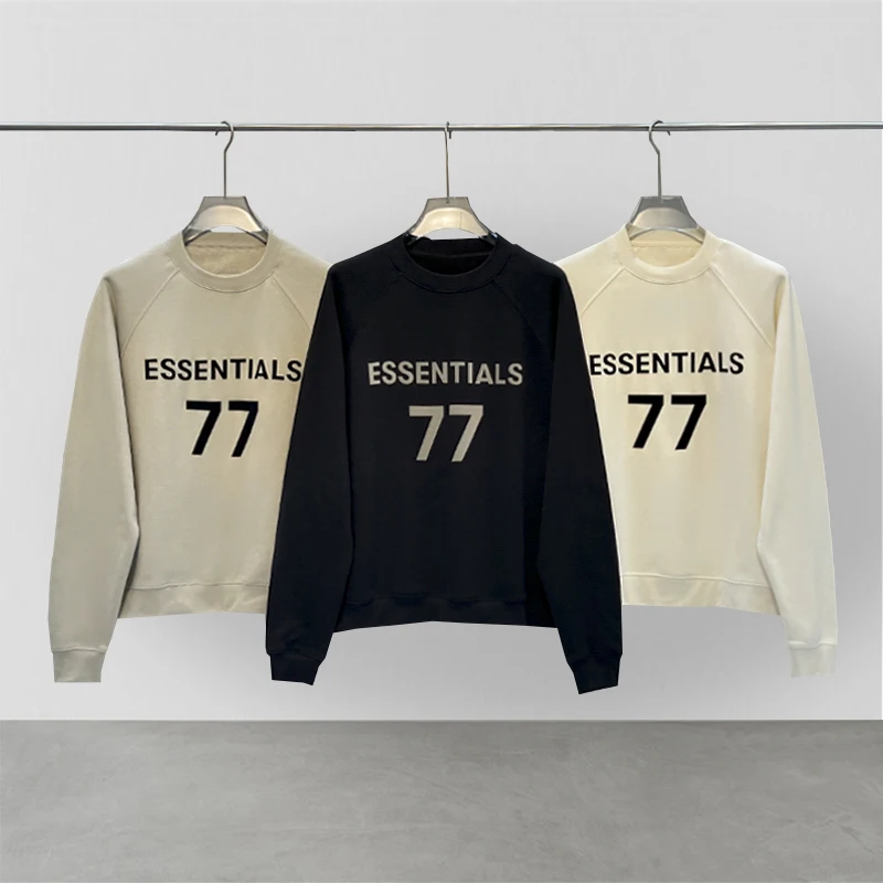 

Essentials Crewneck Sweatshirt New Season 8 77 Flocked Logo Fashion High Street Brand Hip-hop Loose Oversize Unisex Sweatshirt