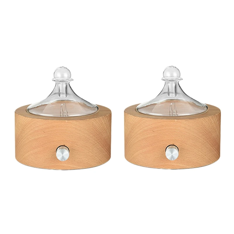 

HOT Solid Wood Aroma Diffuser Spray Humidifier 20ML Household Mute Night Light Waterless Essential Oil Diffuser