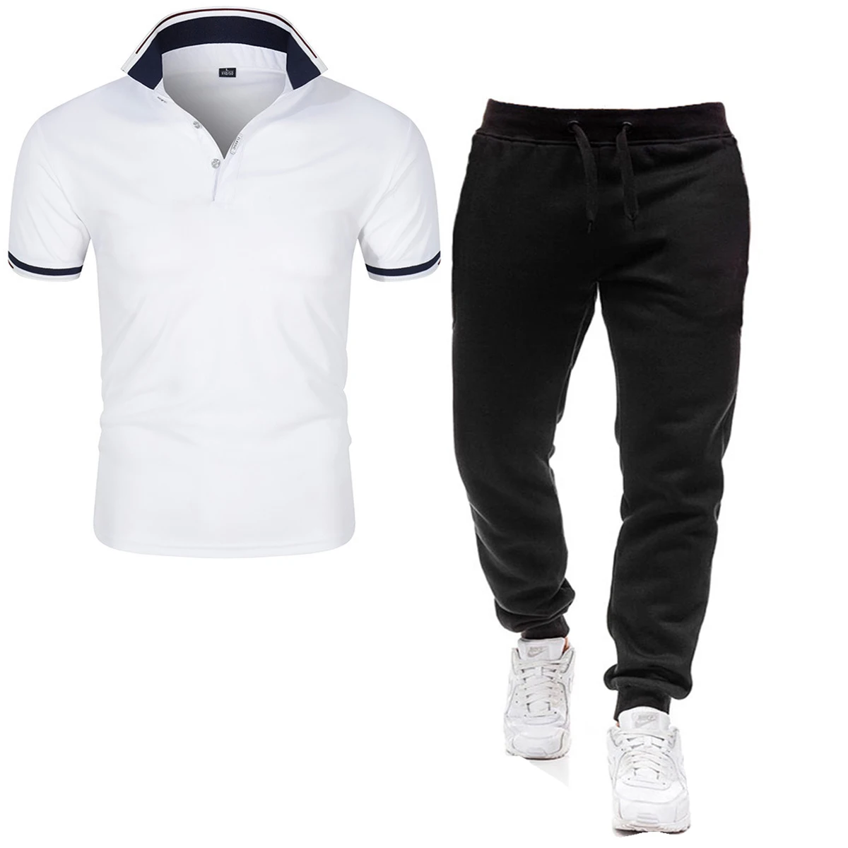 

High Quality Men's Suits Business Breathable Short Sleeves Casual Polo Shirts Lapel Tops Men's Plus Size Men's Suits