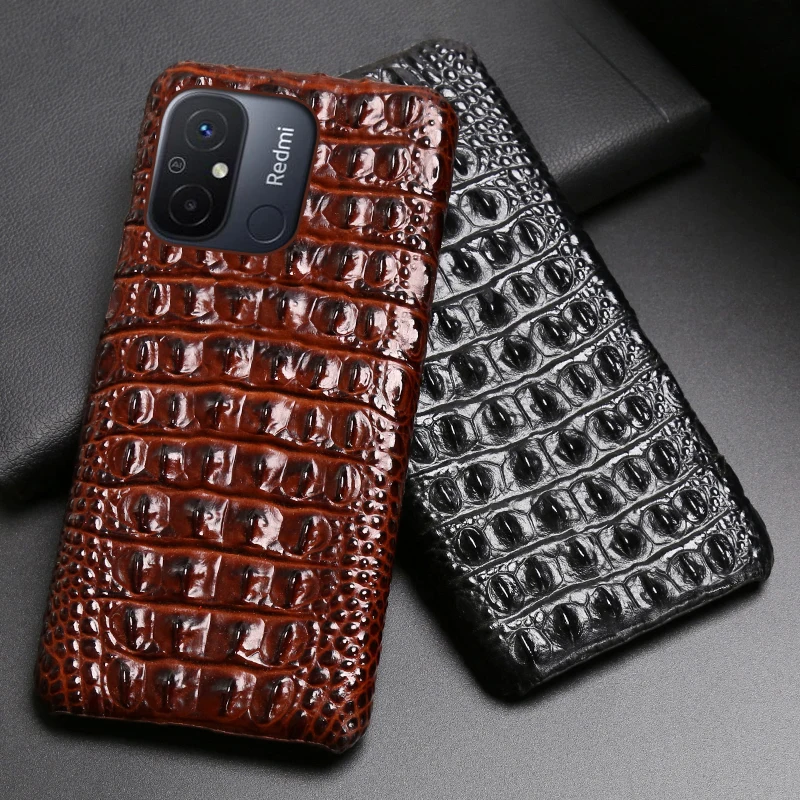

leather Crocodile dorsal stripe phone case for Xiaomi Redmi 12c 11 Prime 11a 10x 9a 9t 9i 8a 7a 6Pro phone back cover cases