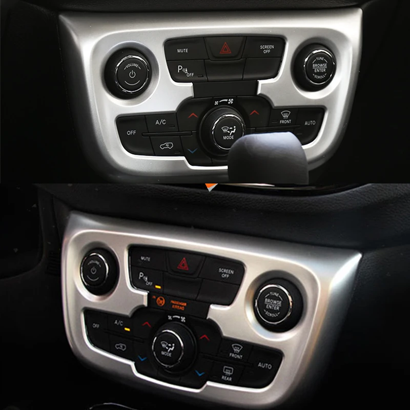 

Для Jeep Compass 2017-2020 ABS Автомобильная панель кондиционирования воздуха декоративные наклейки крышка консоль интерьера аксессуары автостайлин...