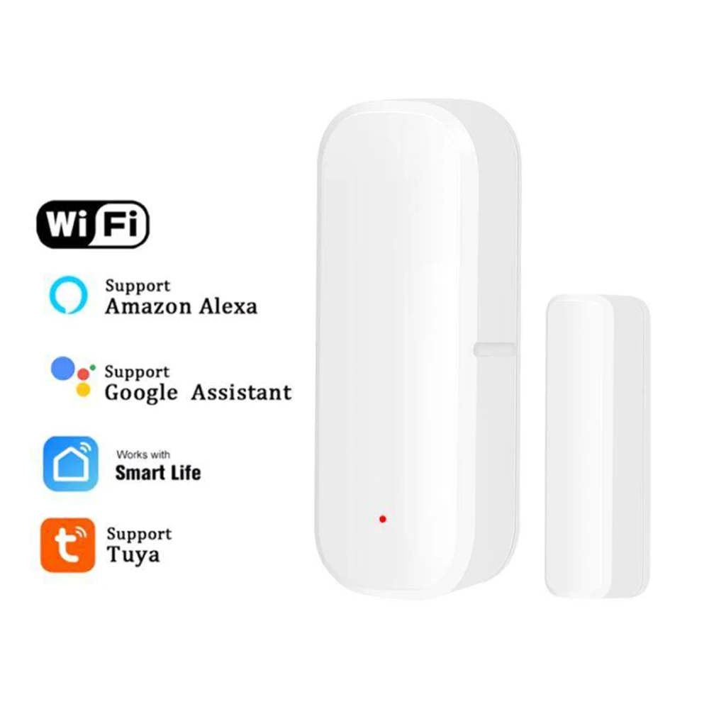 

Tuya Smart WiFi Door Sensor Smart Door Open/Closed Detectors Magnetic Window Sensor Smartlife APP Work With Google Home Alexa