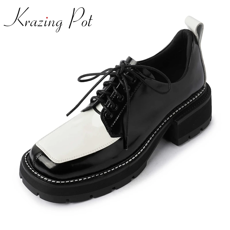 

Женские туфли из коровьей спилковой кожи, на танкетке, с круглым носком