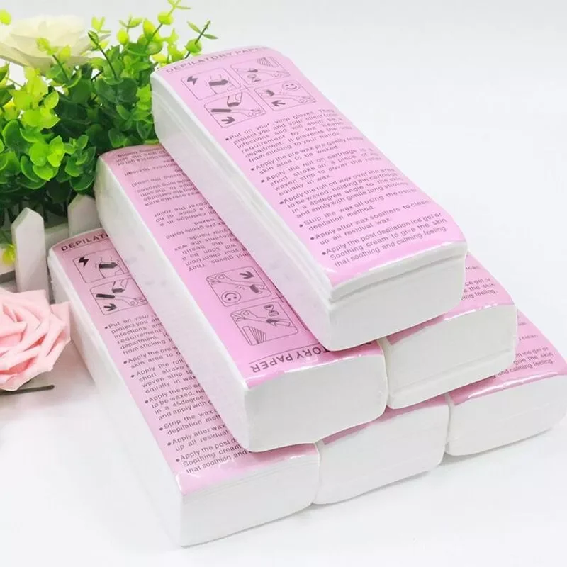 

100pc Hair Removal Wax Strips for Face Body Depilatory Wax for Epilator Nonwoven Paper Roll-On Cartridge Strips for Depilation