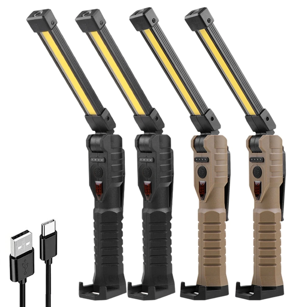 

COB XPE LED Work Light 7 Gear Handheld Flashlight with Power Capacity Indicator Type-C USB Rechargeable for Outdoor Car Repair
