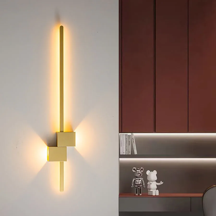 Modern Simple Led Wall Lamp Nordic Bedroom Bedside Long Strip Wall Light Sconce Stair Sofa TV Background Wall Lighting Fixture