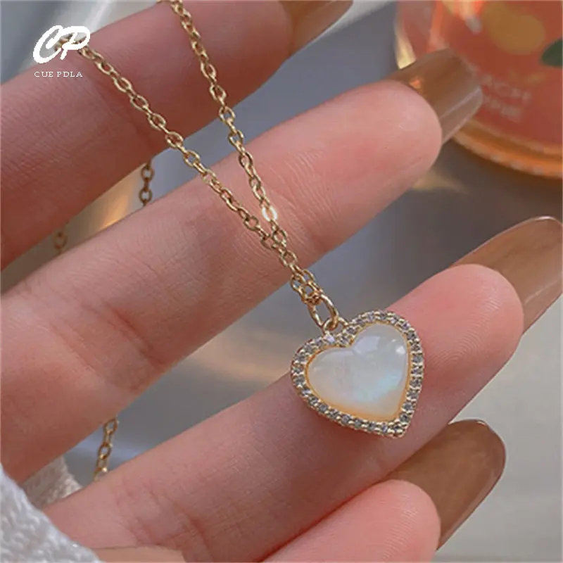 

Summer Pendant Love Opal Necklace Female Niche Design Collarbone Chain Accessories Jewelry
