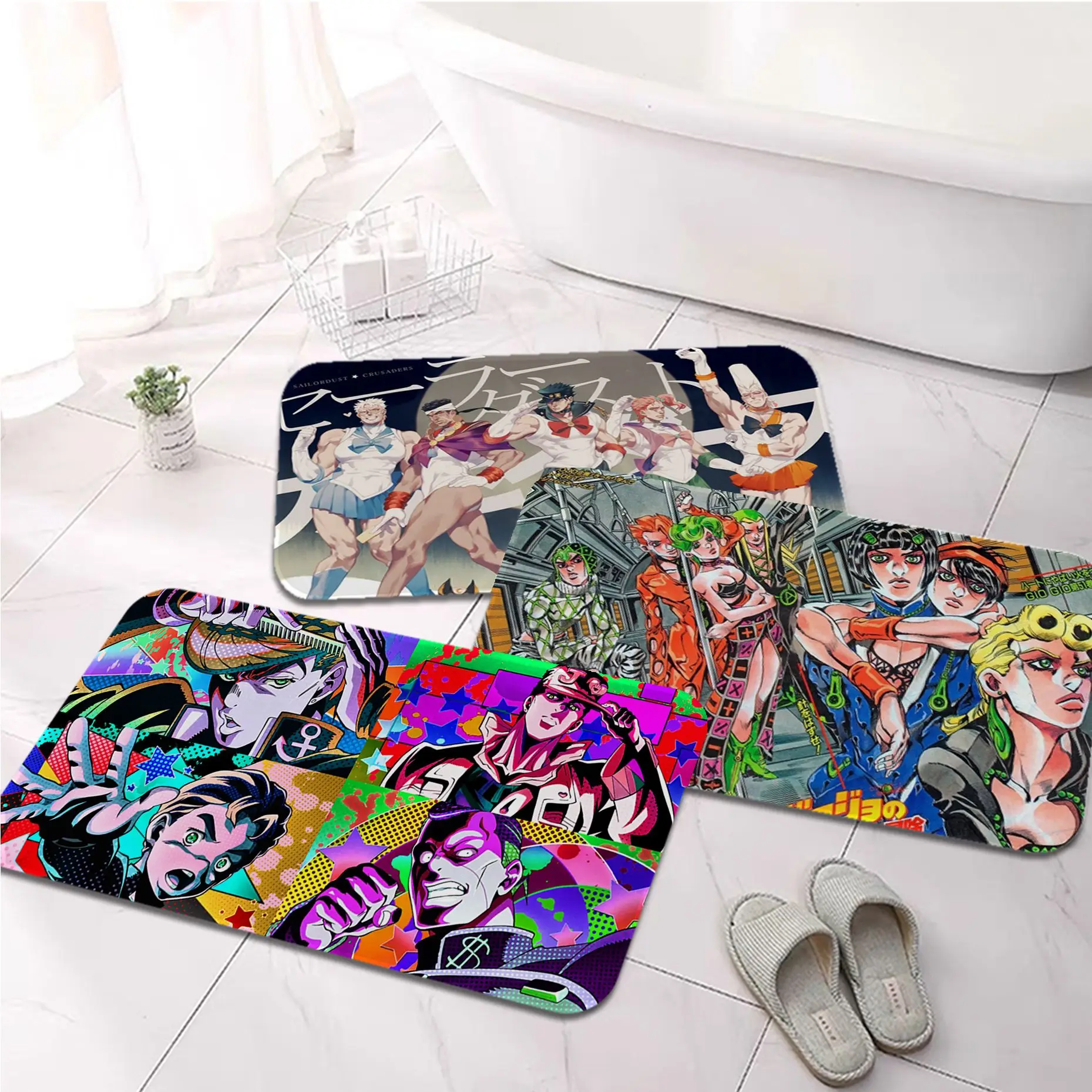 

Anime JoJos Bizarre Adventure Entrance Door Mat Cheaper Anti-slip Modern Living Room Balcony Printed Alfombra