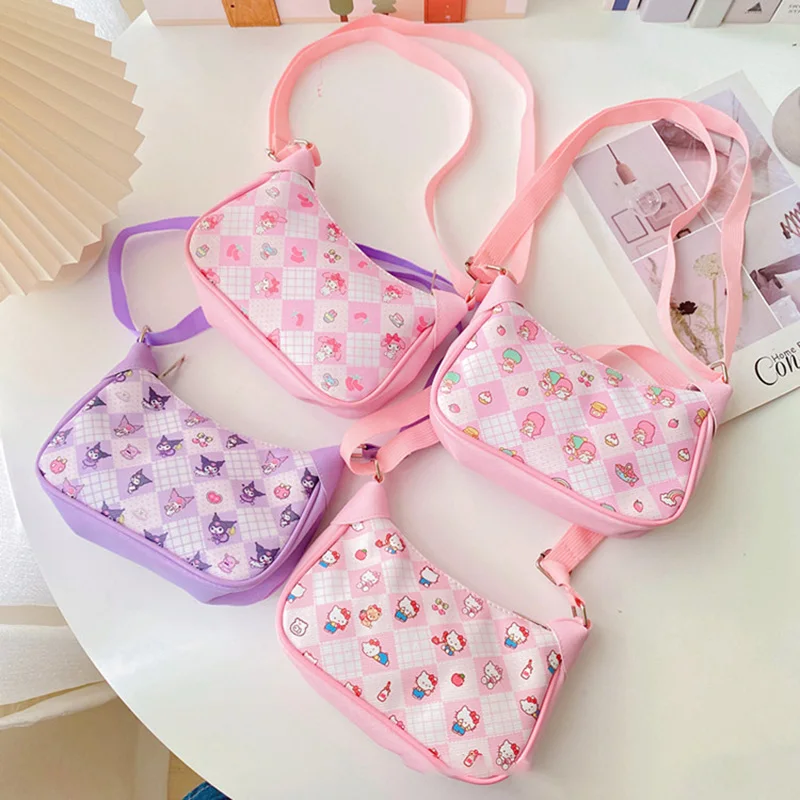 

Kawaii Sanrio Messenger Bag Hellokittys Kuromi Mymelody Cinnamoroll Pochacco Cartoon Anime Shoulder Bag Phone Storage Bag Gift