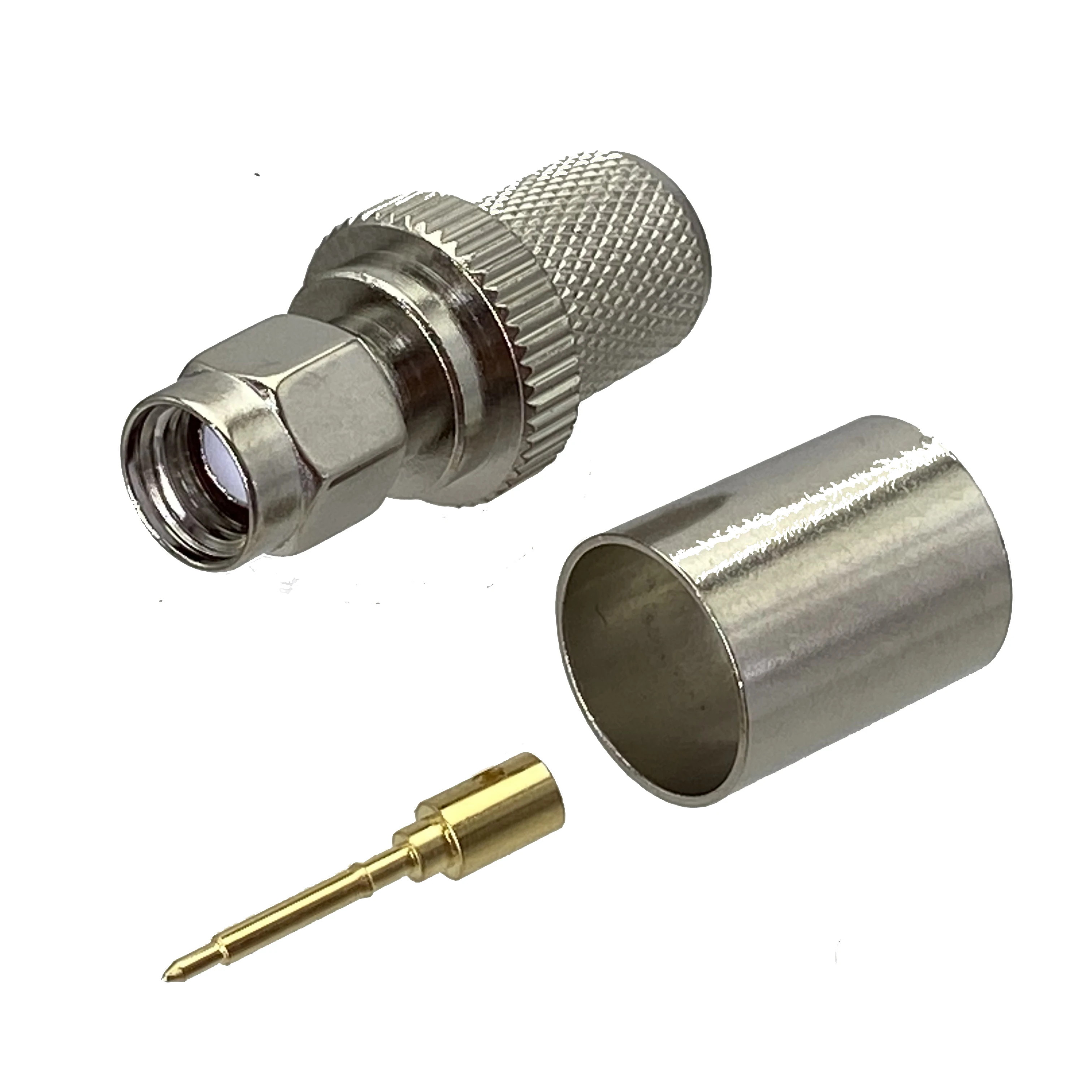 10pcs Connector SMA Plug Male Crimp For RG8 LMR400 RG213 Cable Nickel Plated Straight RF Coaxial Adapter New