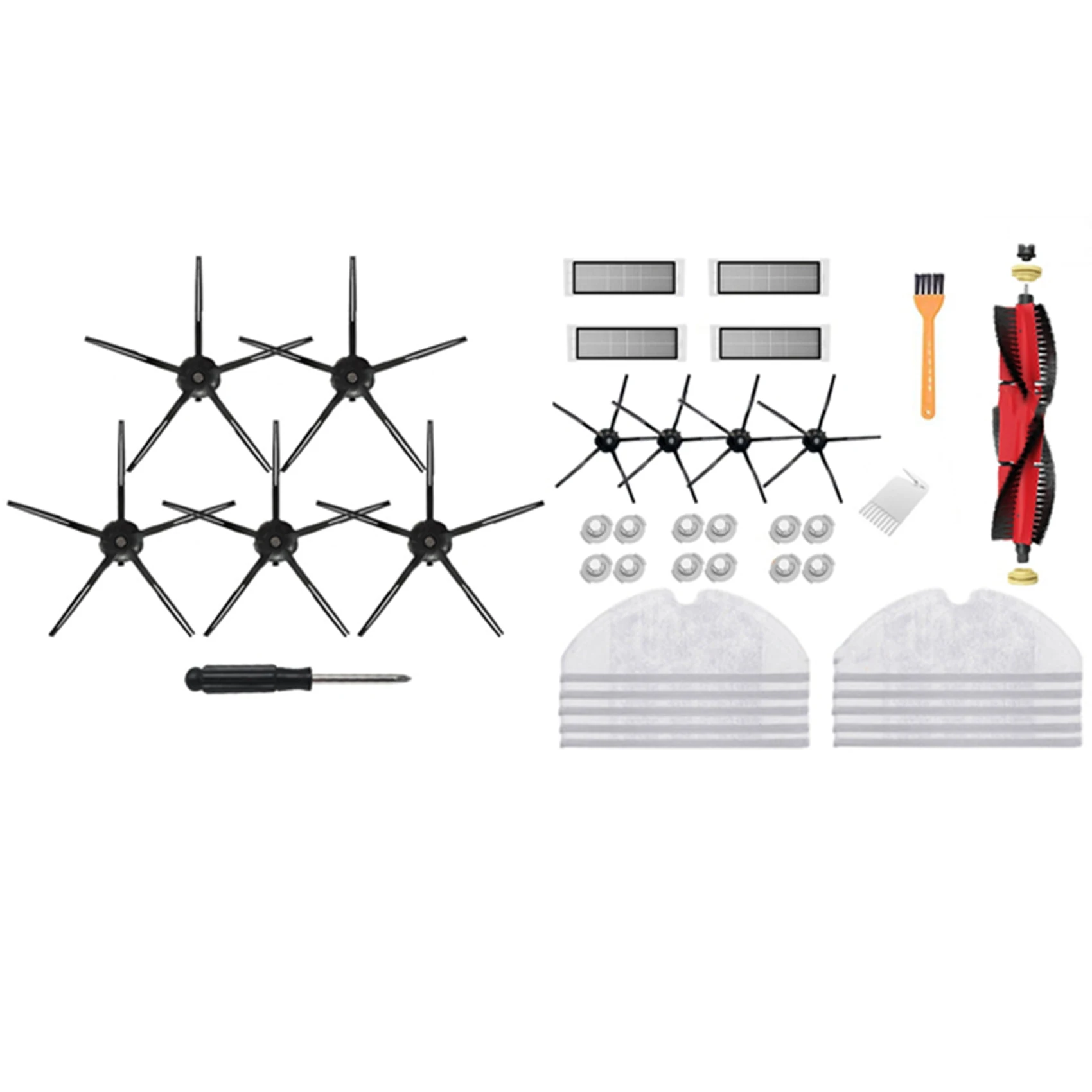 

Черная щетка 6x для Roborock S6 T6 S5 MAX S6 S61 S65 S5 S55 и 33 шт. моющиеся фильтры НЕРА, основная и боковая щетки
