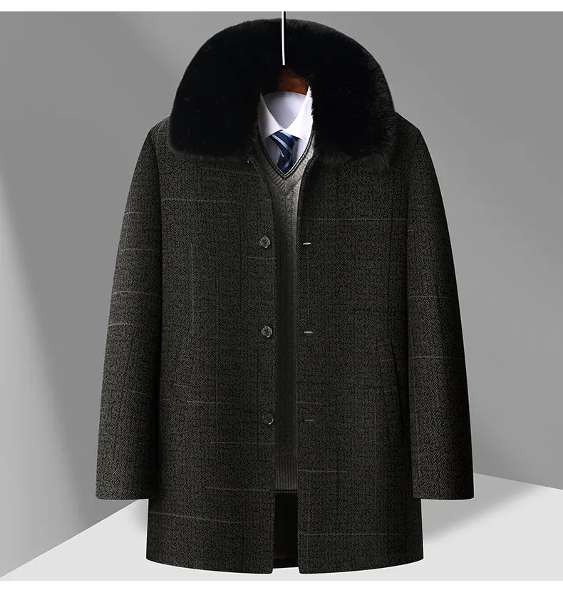 2024 новый стиль мужское модное шерстяное пальто зимнее классическое повседневное