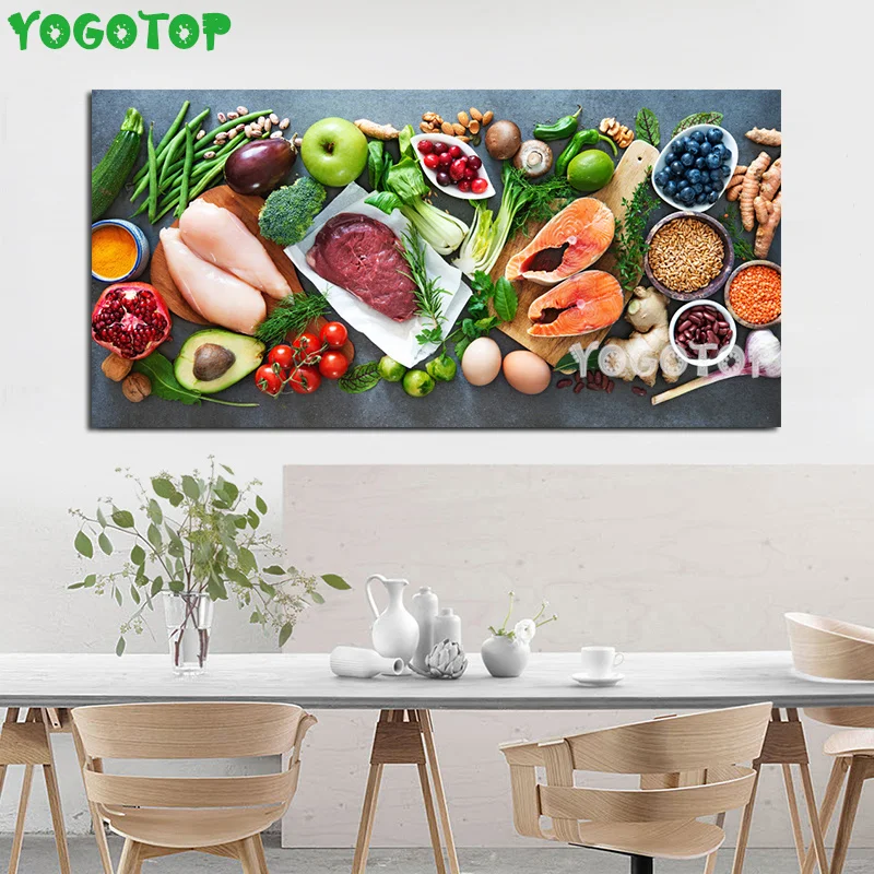 

Кухонное настенное искусство «сделай сам», алмазная живопись, ветки и мясо, алмазная вышивка ручной работы, полная мозаика, декор для столов...