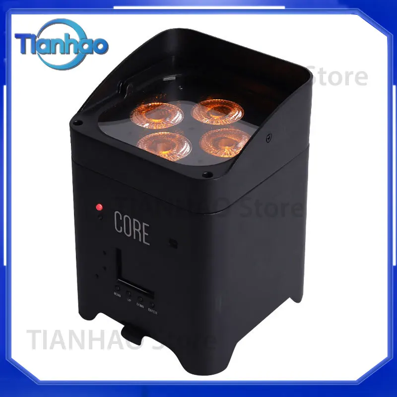 Фото Светодиодный прожектор 4X18W UV 6-в-1 DMX512 с управлением со смартфона, на аккумуляторах, для свадебных мероприятий, с входом/выходом PowerCON №2