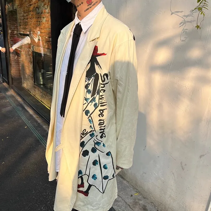 Новинка 2024 повседневное свободное мужское ветровое пальто FANDISHI в японском и