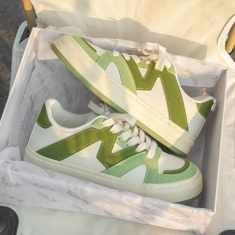 Fashion Canvas Green Women's Sneakers Women's Platform Sports Casual Shoes Vulcanize Running Lolita Kawaii Harajuku Korean