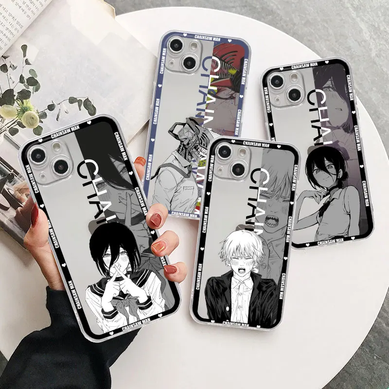 

Phone Case for Apple iPhone 14 11 12 13 pro max Fundas Cover 13 Mini XS XR X 8 7 6 6s plus Soft Cases Chainsaw Man Cool Reze