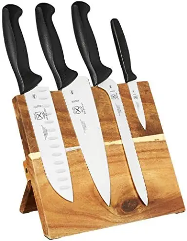 

5-Piece Board Set with Black Handles, Acacia