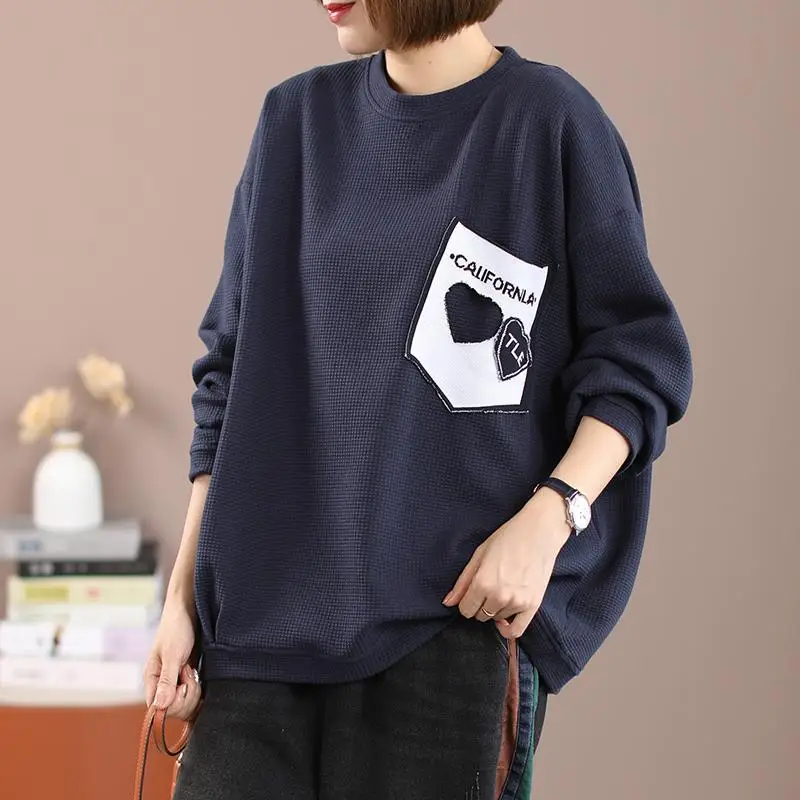 

Round Neck Graphic Woman Clothing Pullovers with Orint on Women's Sweatshirt Top High Quality M Thick Sweat-shirt Promotion Kpop
