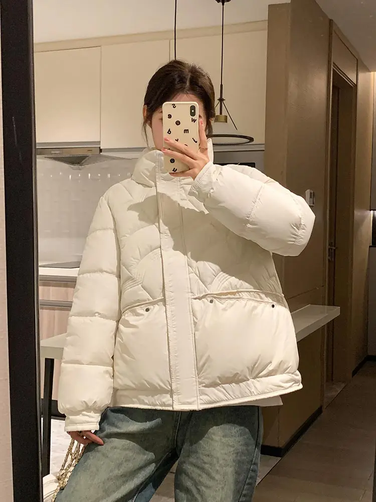 MEILLY DOLPHIN 2023 New Short Parkas Women Stand Collar Down Cotton Padded Winter Jacket Thick Warm Winter Coat Female Outerwear