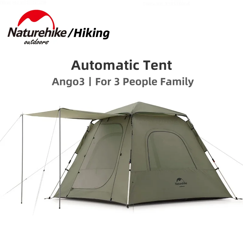 

Nature hike Automatic Tent 3-4 People Tents UPF 50+ One-Touch Travel Tent 210T Fast Build Family Camping AUTO Tent NH21ZP010