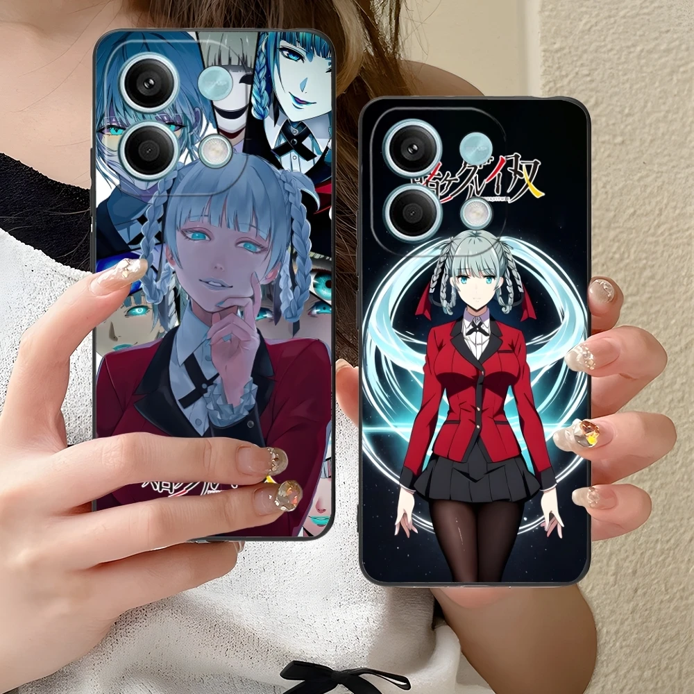 Kakegurui Kirari Anime Mobile Cell Phone Case for Xiaomi Redmi Note 13 12 11 10 9 8 7 6 S A Pro Lite Plus 5G Black Cover Shell