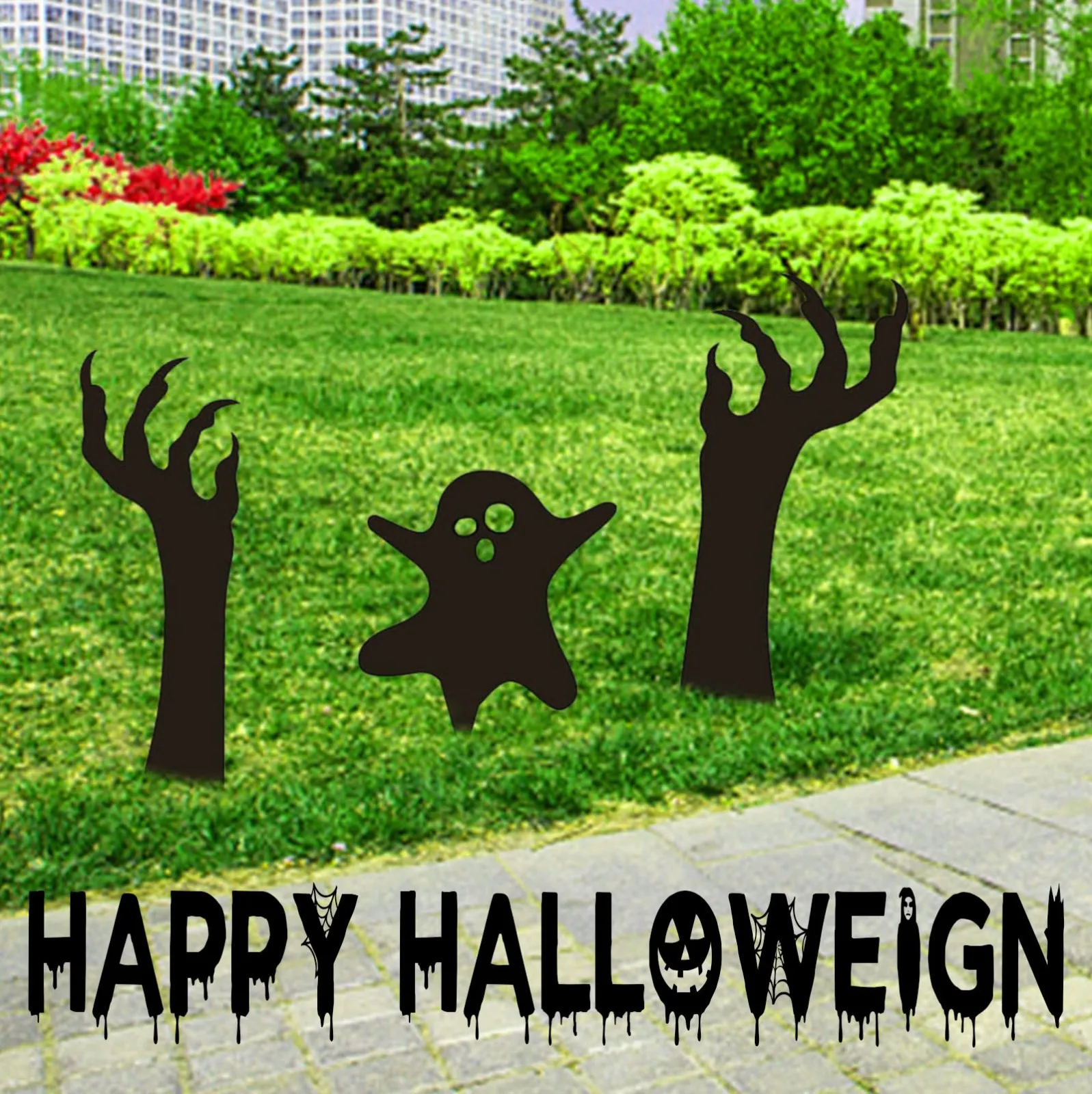 

Fabric And Garden Staples Insert Decoration Halloween Halloween Garden Hollow Art Garden Home Decor Garden Flag Holder