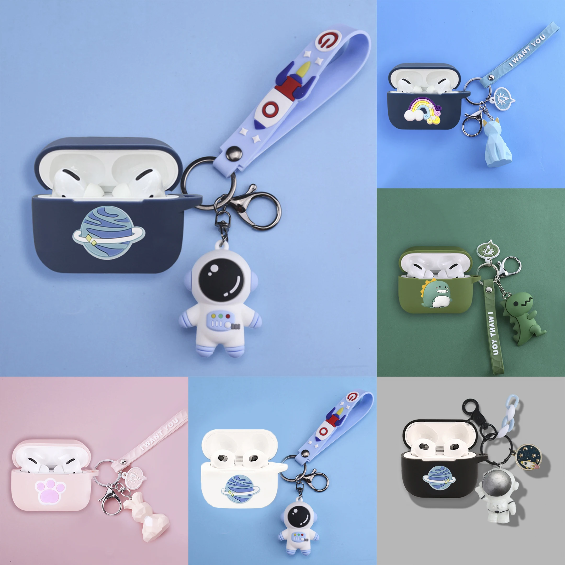 

Cute Cartoon Case For AirPods 3 Case Silicone Airpods 1/2 case AirPods Pro Apple Wireless Bluetooth Earphones Protective Cover