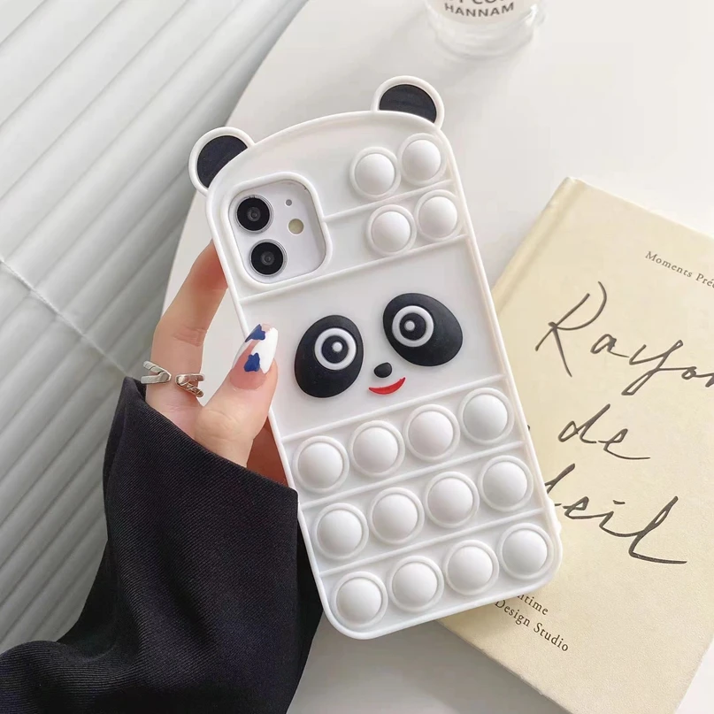Милый пуш-Ай чехол в виде панды для iPhone13 iPhone 13 Mini 11 12 Pro Max XR X XS iphone 8 7 Plus 6 6s iphone12pro
