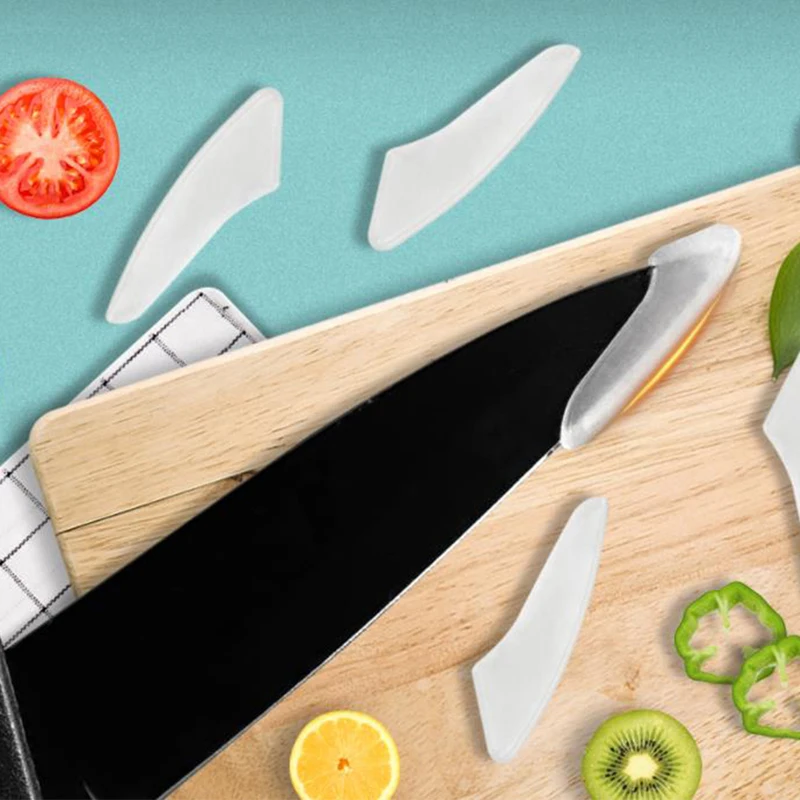 

Kitchen Knives Tip Cover Knife Point Gags Practical Jokes Protective Cover Extended Knife Plastic Knives Tips Clear Case 100pcs