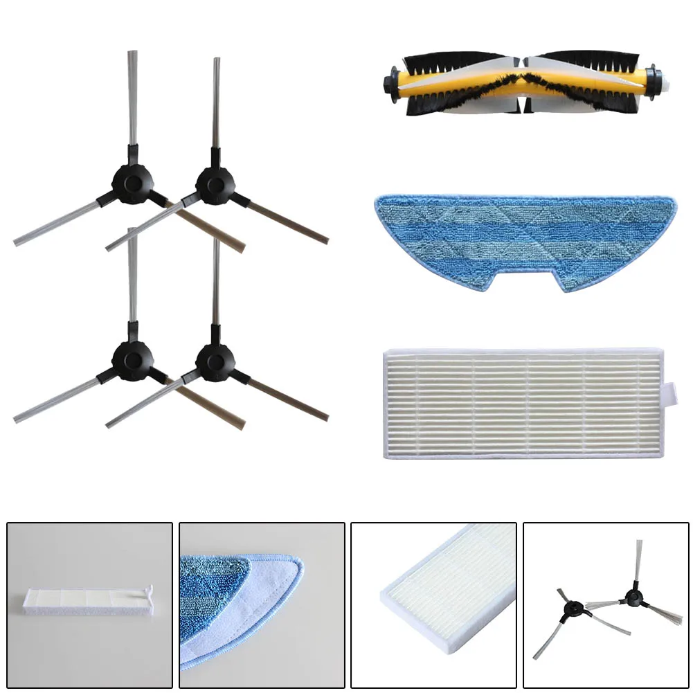 

Main Brush Side Brush Filter Mop Cloth Set For Bagotte BL509 Robotic Vacuum Cleaner Roll Brush Rag Mopping Part Filter Element