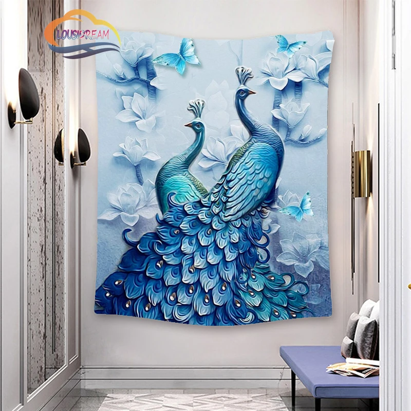 

Красивый гобелен с изображением совы, пляжное полотенце Маури, домашний Настенный декор, цветные перья, гобелен с изображением совы