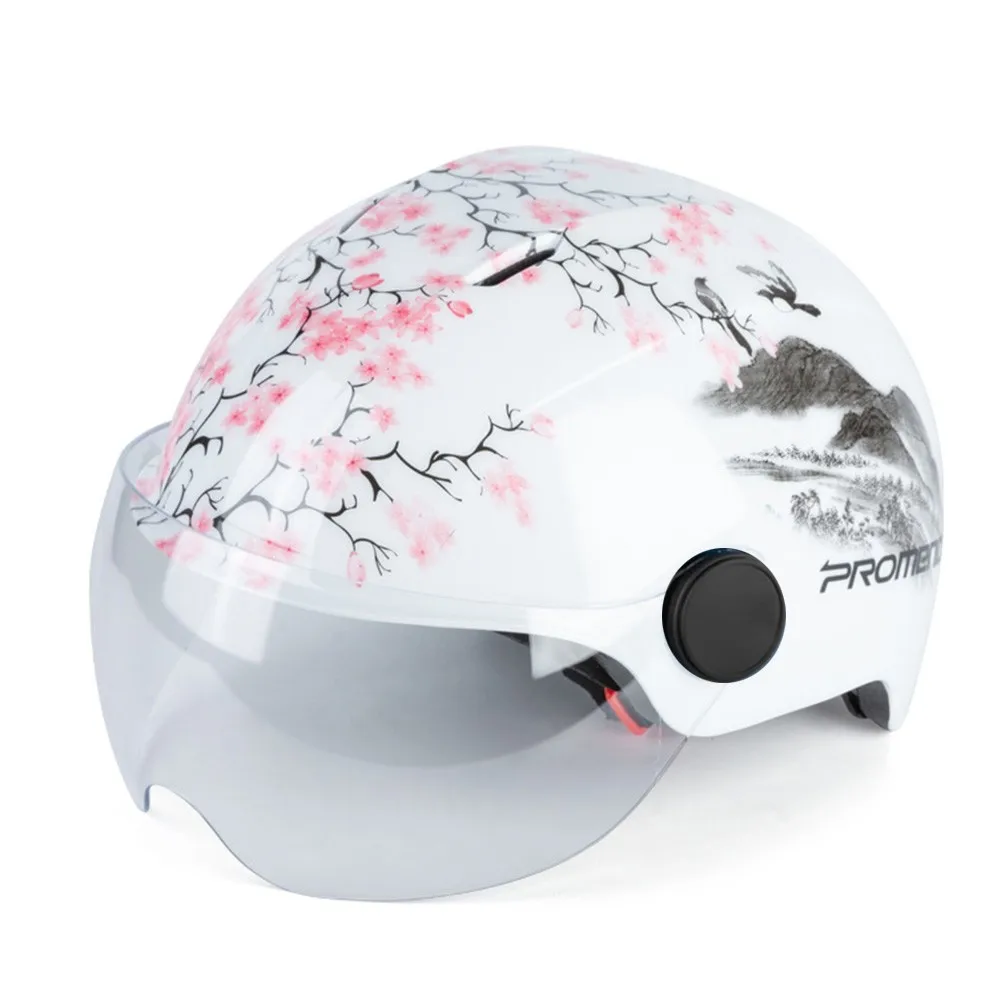 

1pcs Mountain Road Bike Helmet Breathable Shock Absorption Electric Bike Motorcycle Riding Safety Helmet With Goggles