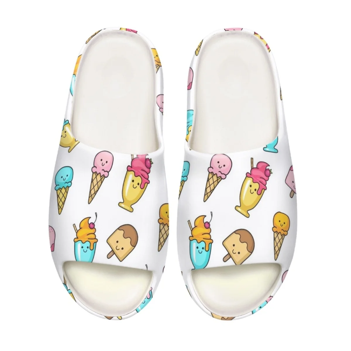 

Cute Candy Color Ice Cream Cones Printing Design New Summer For Women Home Comfortable Slippers Outdoors Children Sandals Gift
