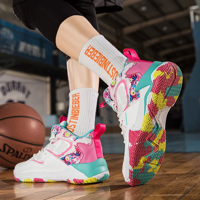 2022 Fashion Colors Print Unisex High-top Men's Basketball Shoes Platform Designer Sneakers for Men Women Trainers Baskets Homme