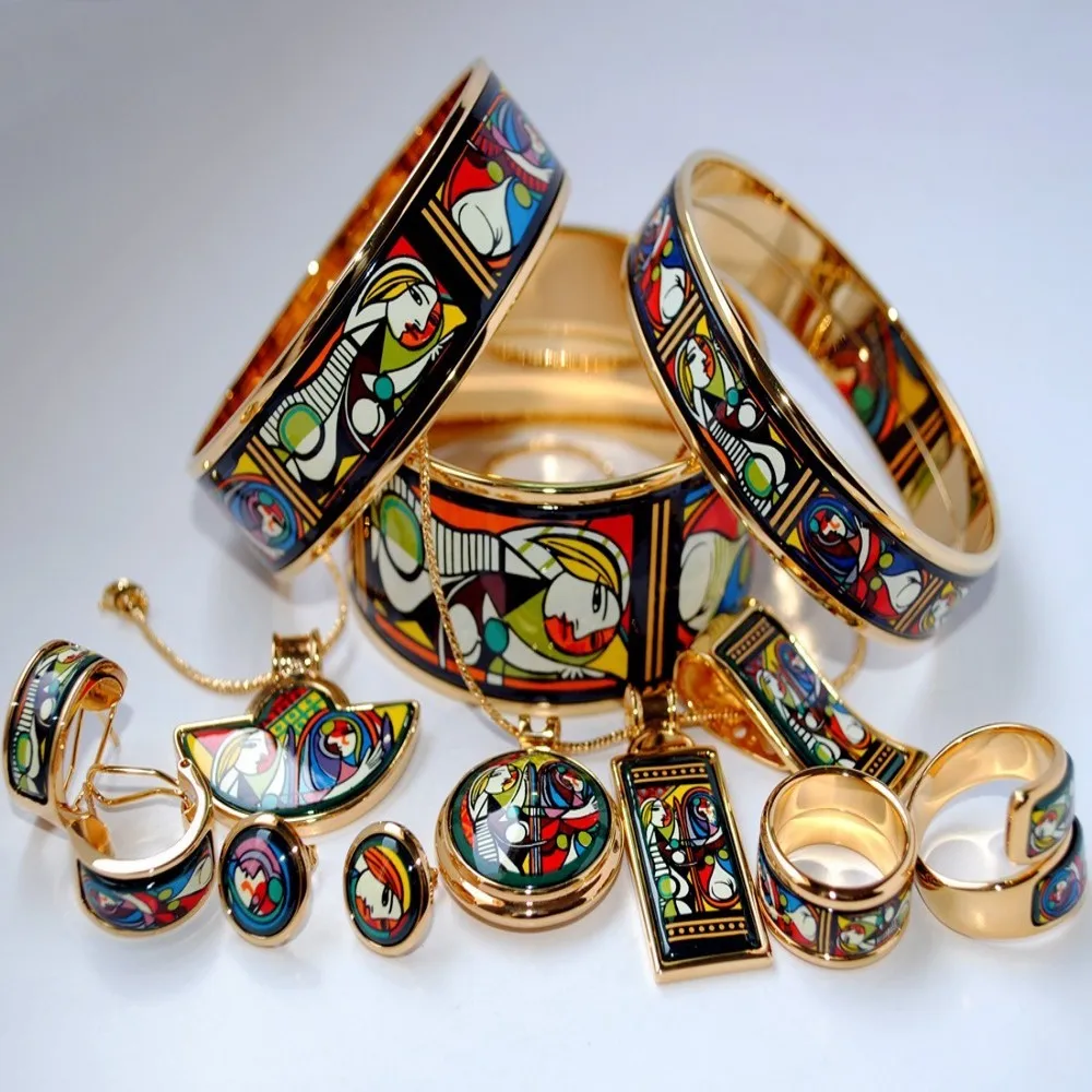 

BOCAI Cloisonne Enamel Set Jewelry Beautiful Dream Dressing Women New Fashion Bracelets Pendants Personality Ornaments