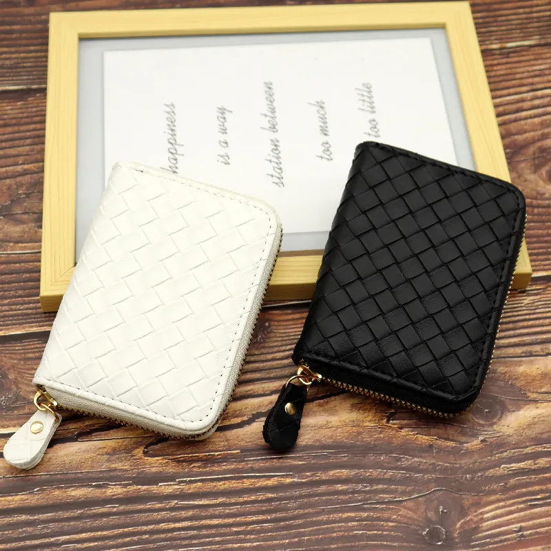 New Fashion Braided Pattern Multi-function Organ Bag Large Capacity Multi-card Clip Credit Card Sleeve