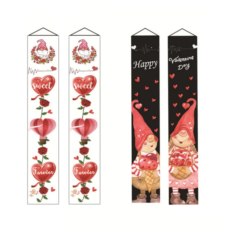 

Valentines Day Decoration Door Porch Sign Couplets Pink Banners Hanging Love Heart Streamers Wall Decor Home Decor Dropship
