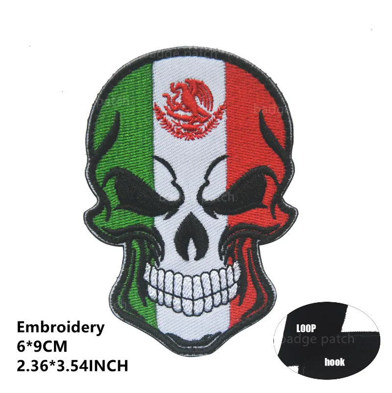 Мексиканская вышитая нашивка с черепом
