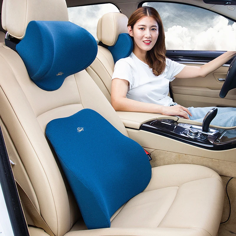 

Universal Car Memory Foam Breathable Headrest Seat Cushion Support Waist Relieve Neck Waist Pain Automobile Interior Accessories